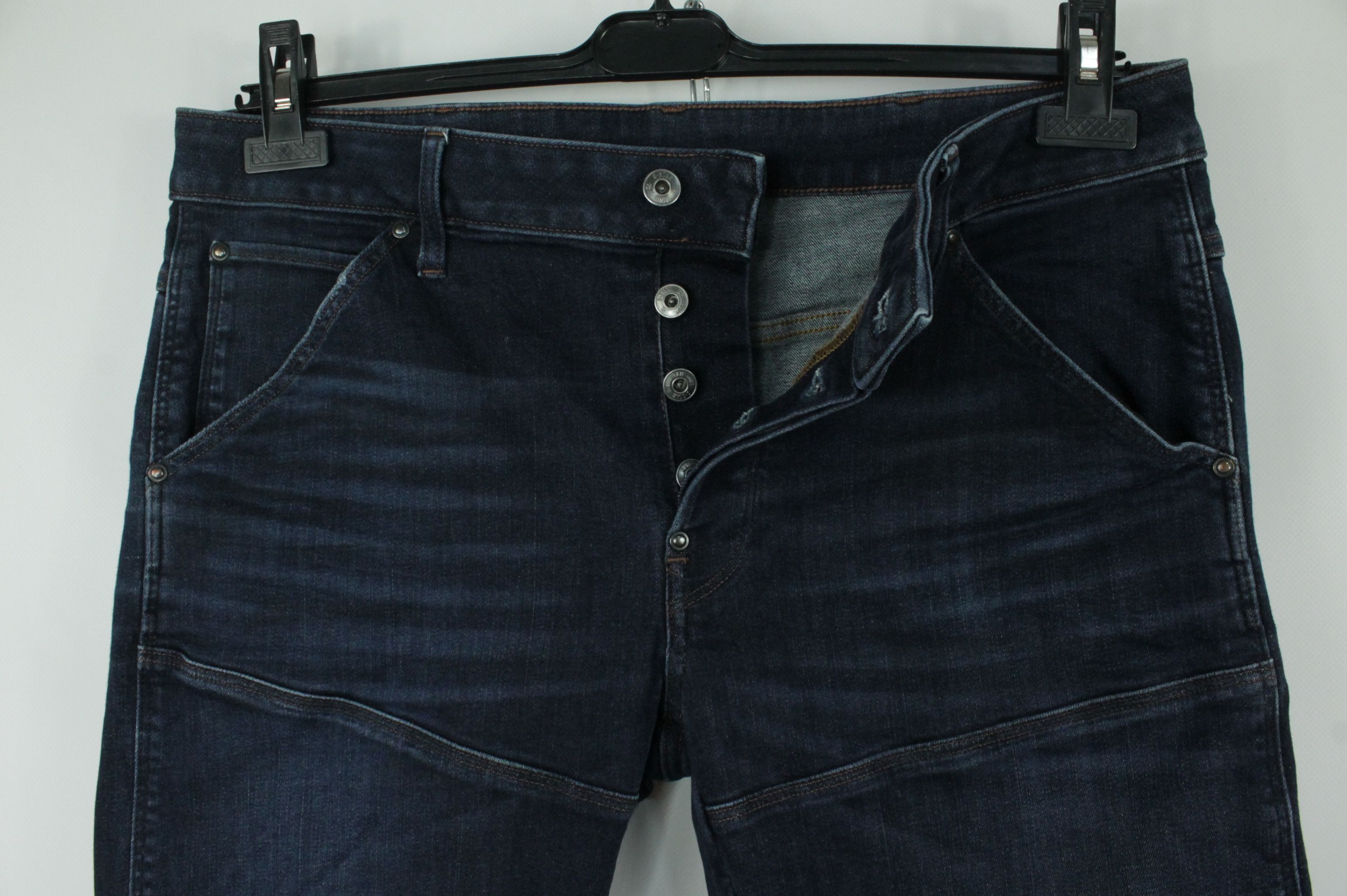 G-Star G-Star Raw 5620 3D Slim Blue Denim Jeans Men's Size US 33 - 2 Thumbnail