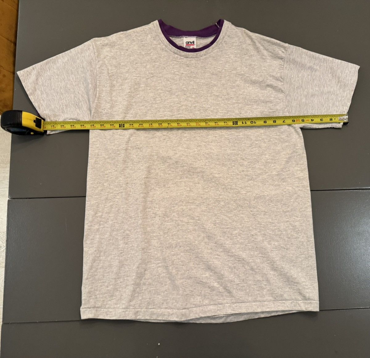 Anvil × Vintage Anvil Purple Lined T-Shirt Size US XL / EU 56 / 4 - 4 Thumbnail