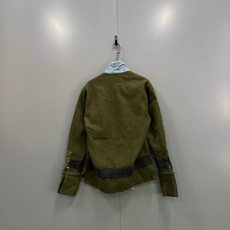 Greg Lauren greg laurenGreen spliced denim jacket jacket 2506-Nextarrow Size US M / EU 48-50 / 2 - 2 Thumbnail