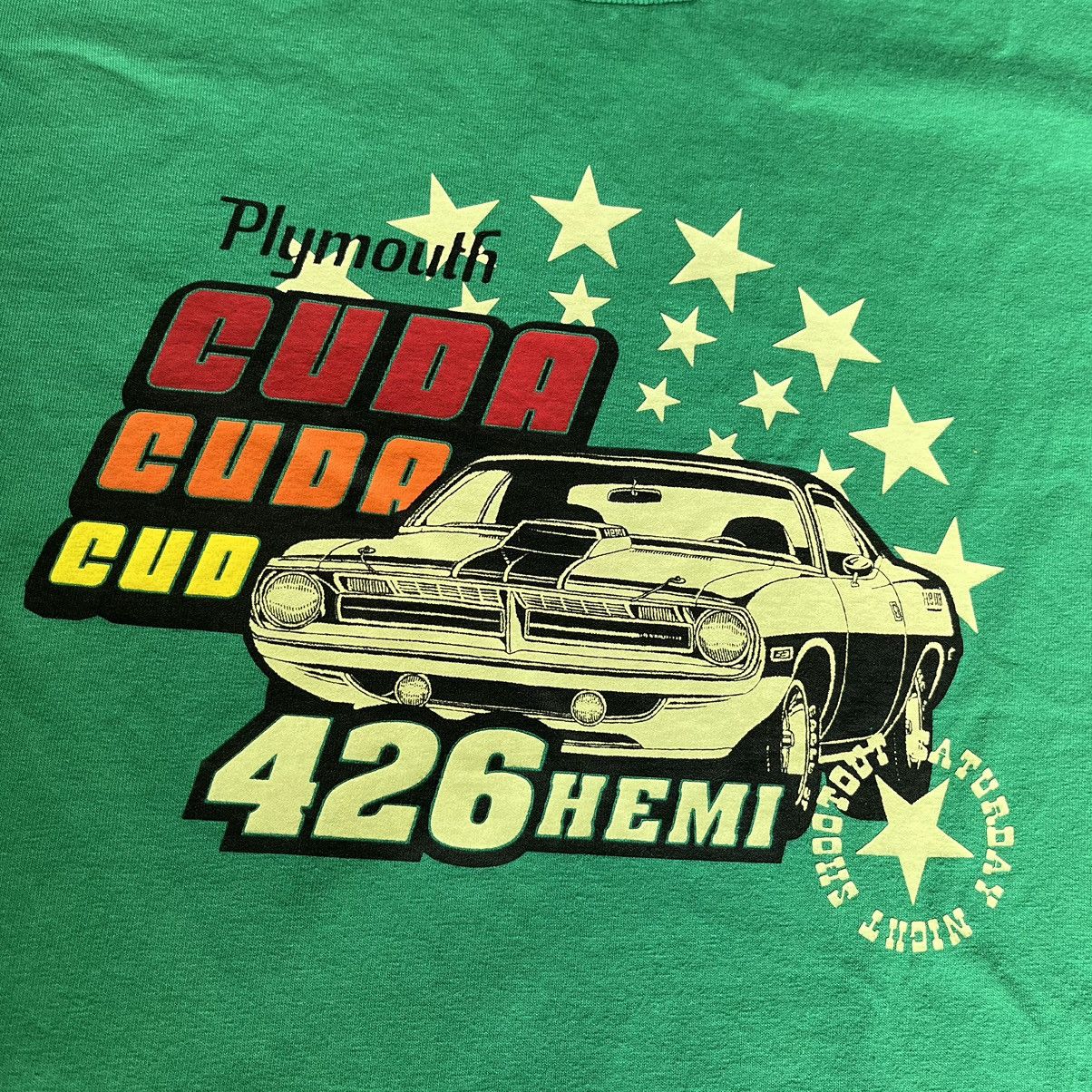 Chrysler × Vintage Vintage 2000s Plymouth Cuda 426 Hemi Motorbrands Graphic Tee Size US XL / EU 56 / 4 - 3 Thumbnail