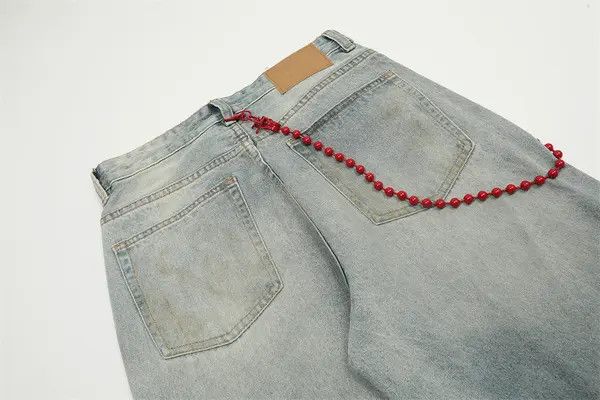 Japanese Brand VIBE Men's side chain graffiti distressed jeans Size US 32 / EU 48 - 5 Thumbnail