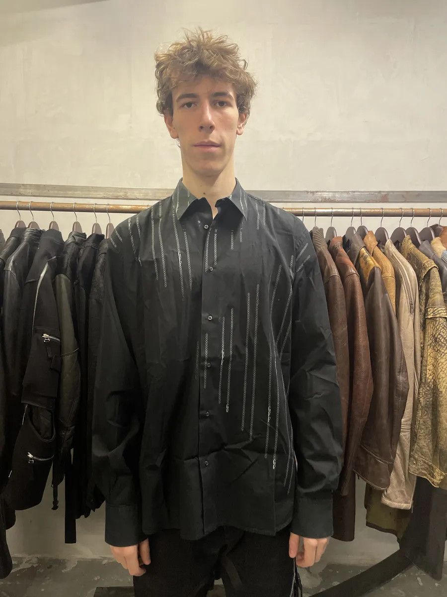 Gianfranco Ferre × Vintage 2000s Gianfranco Ferré Archive Chain Black Shirt Size US L / EU 52-54 / 3 - 3 Thumbnail