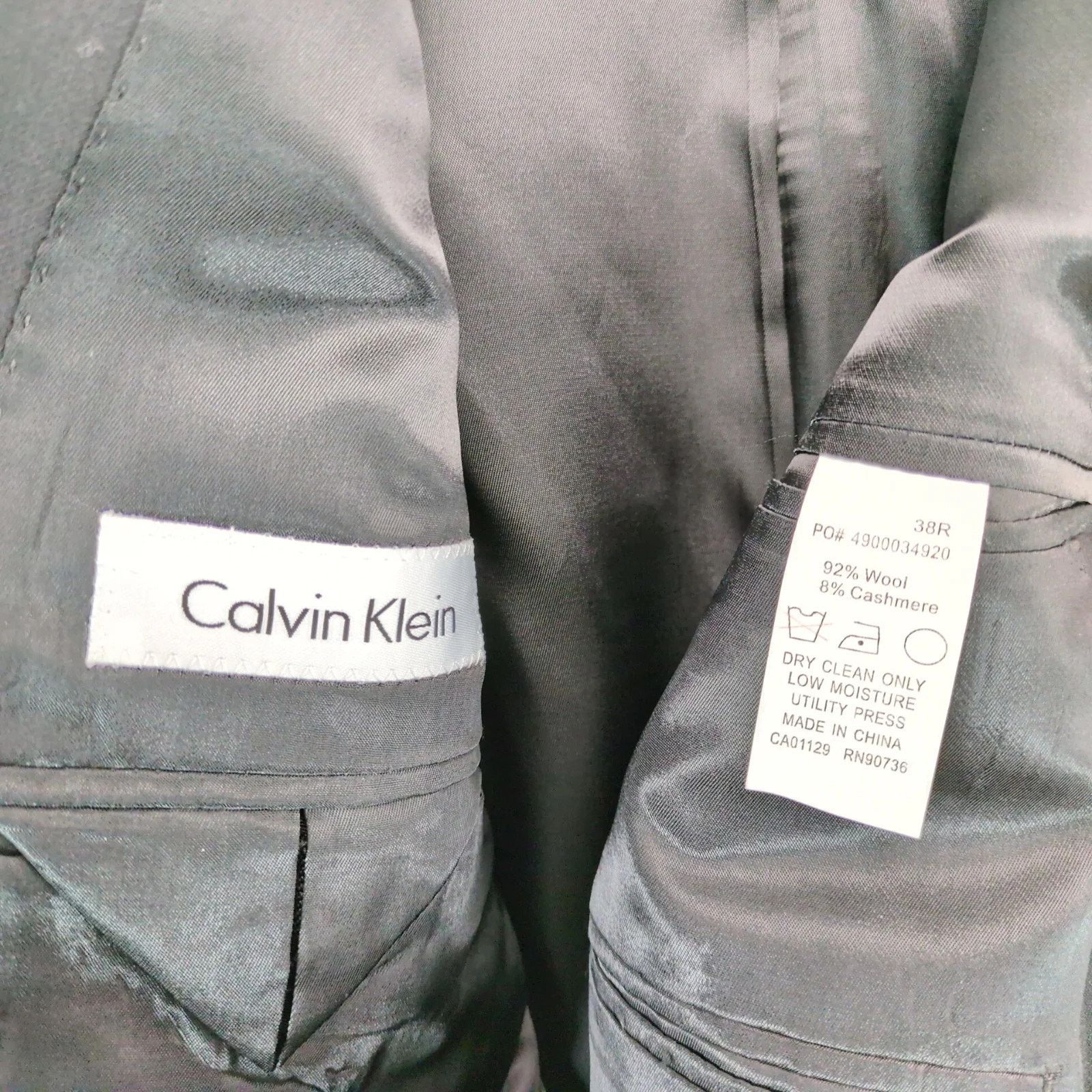 Calvin Klein Calvin Klein Black Wool Cashmere Blazer Men's 38R Jacket Size 38R - 4 Thumbnail