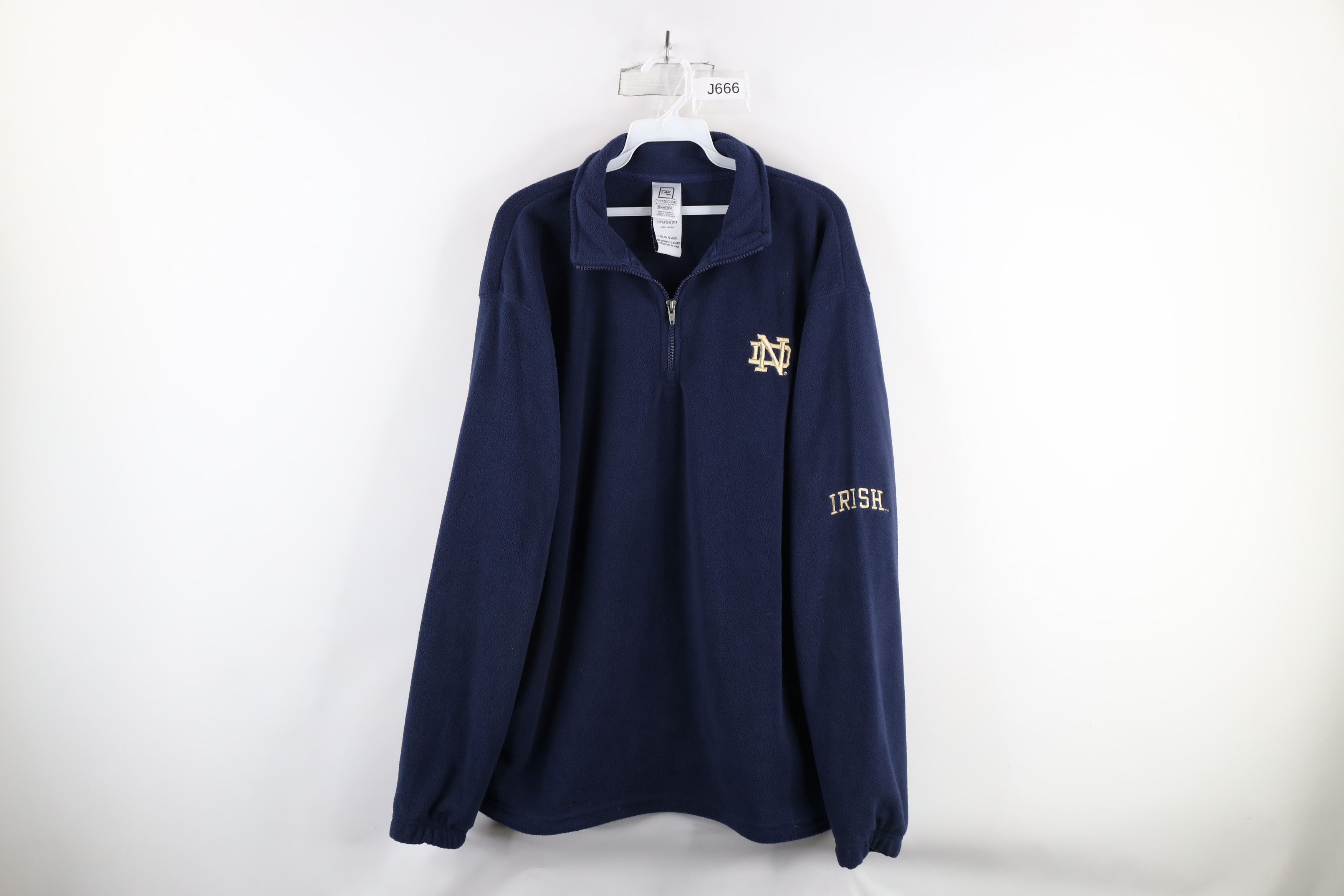 Vintage Vintage Notre Dame University Half Zip Fleece Sweater Blue Size US M / EU 48-50 / 2 - 1 Thumbnail