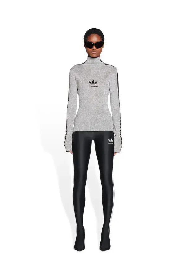 Adidas × Balenciaga o1w1db10824 Athletic Mock Neck in Silver Size S / US 4 / IT 40 - 2 Thumbnail