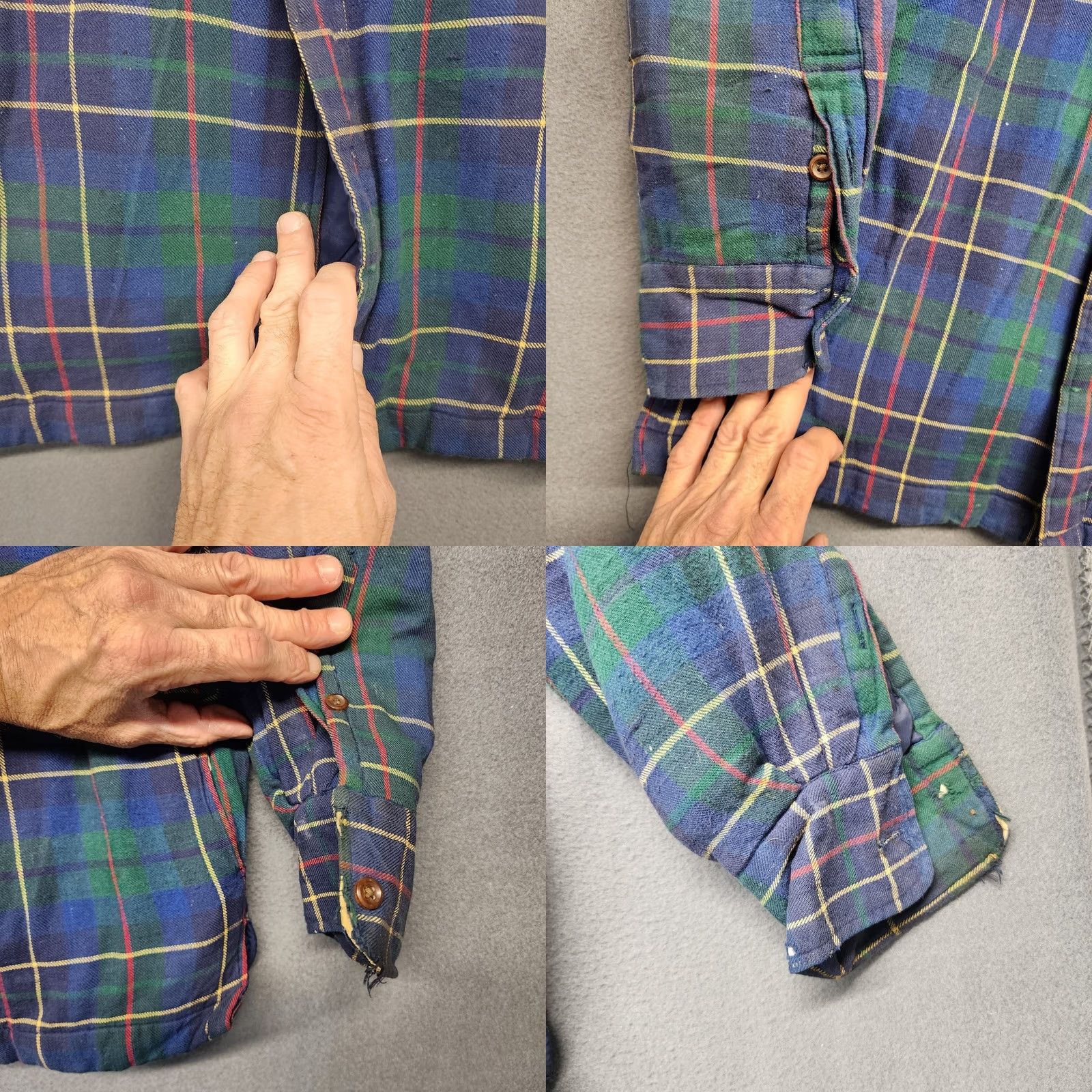 Arrow VINTAGE Arrow Sport Shacket Shirt Jacket Men Medium Blue Plaid Quilt Lined Jacket Mens M Blue Plaid Sports Shacket Button Closure Size US M / EU 48-50 / 2 - 9 Thumbnail