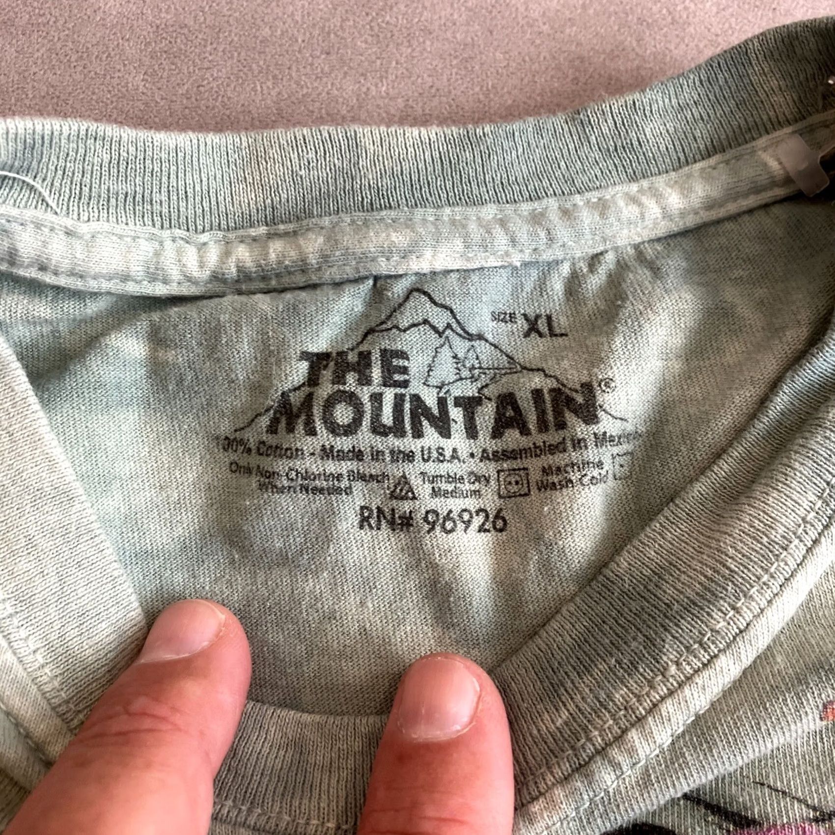 The Mountain VINTAGE The Mountain T-Shirt XL Green Butterfly & Flowers Peace Symbol Tie Dye Crew Neck Short Sleeve Men - 2011 Size US XL / EU 56 / 4 - 4 Thumbnail