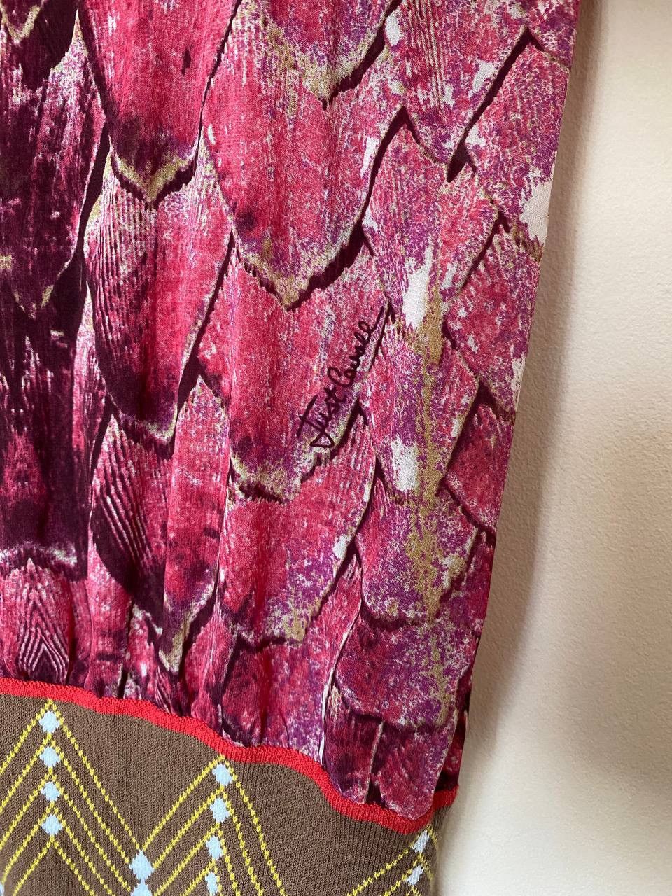 Just Cavalli Just Cavalli Knit & Silk Mixed Fabric Brown Top Size S / US 4 / IT 40 - 5 Thumbnail
