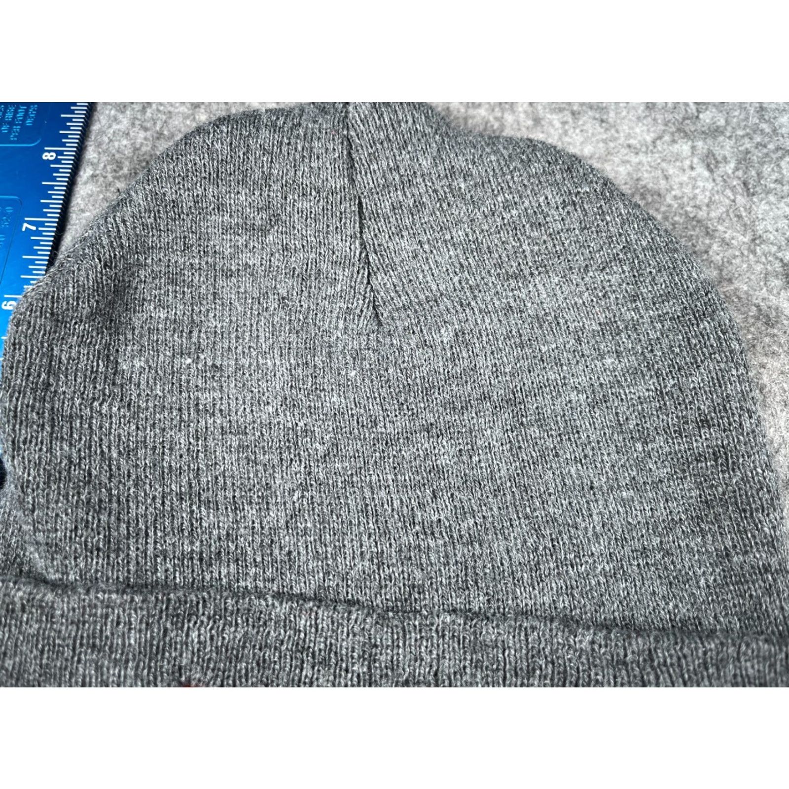 Port & Company Port & Company Beanie Toque One Size Gray Knit 100% Acrylic Embroidered Logo Adult Unisex Hats Size ONE SIZE - 3 Thumbnail