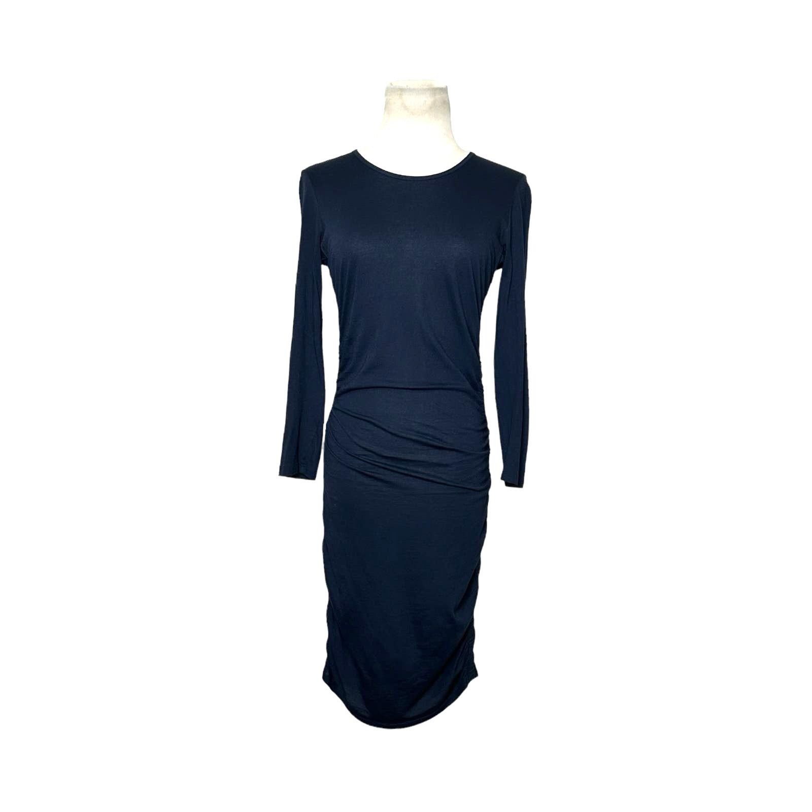 Theory Theory navy blue plume jersey dress size small Size S / US 4 / IT 40 - 1 Thumbnail