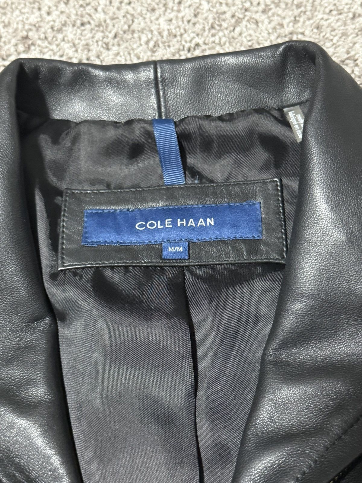 Cole Haan Cole Haan Womens Leather Jacket Size M / US 6-8 / IT 42-44 - 6 Thumbnail