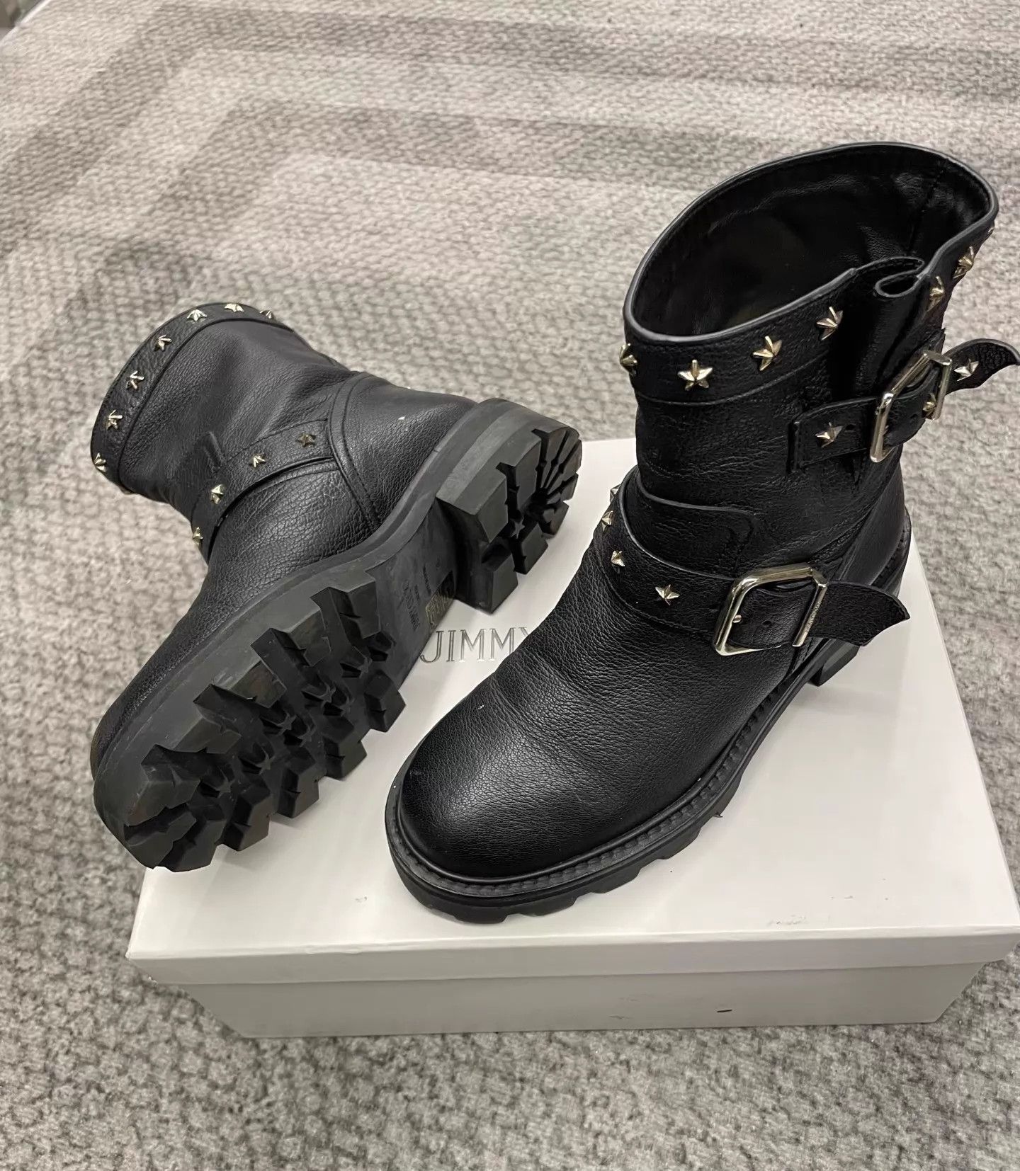 Jimmy Choo Jimmy Choo Black Leather Ankle Boots Size US 5.5 / IT 35.5 - 5 Thumbnail