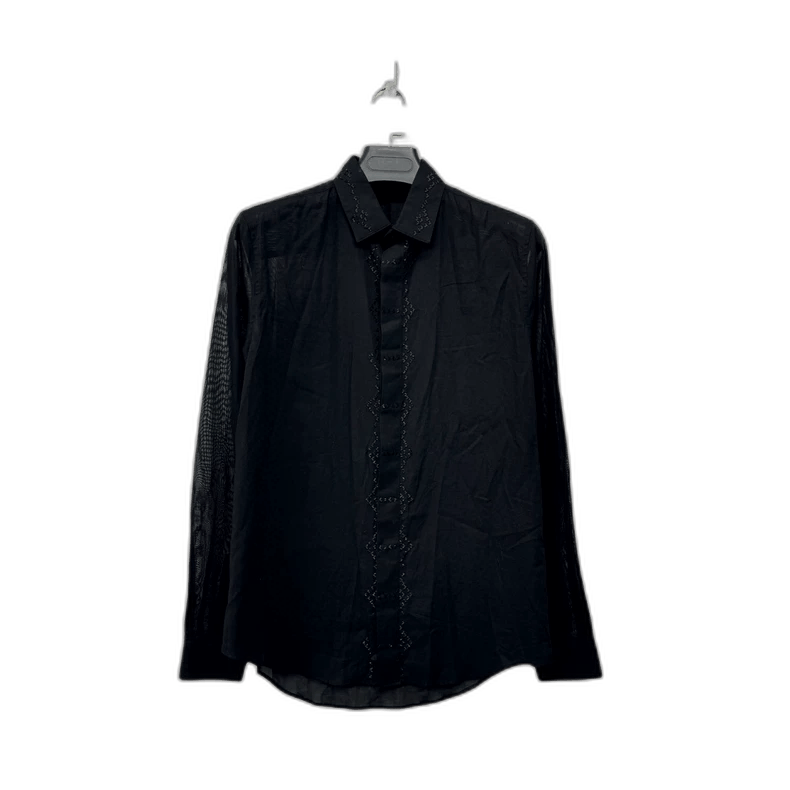 Saint Laurent Sheer Black Shirt with Sequins-2507