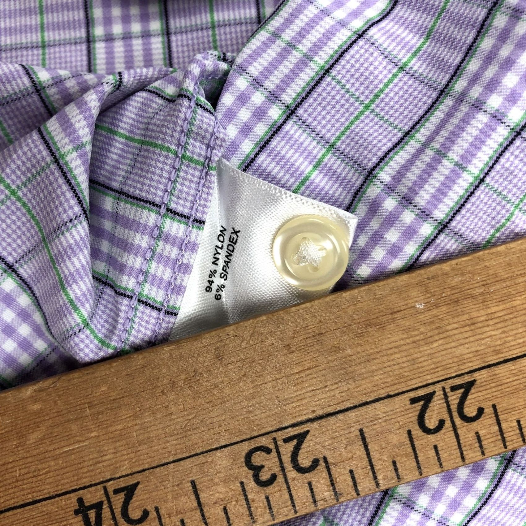 Peter Millar VINTAGE Peter Millar Men's L Lavender Plaid Summer Comfort Button-Down Shirt Nylon Blend Size US L / EU 52-54 / 3 - 7 Thumbnail