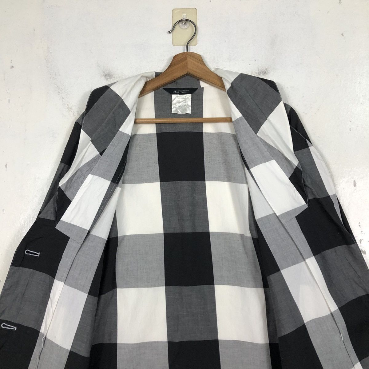 Yohji Yamamoto 📌Oversized Jacket Button Atsuro Tayama Tartan Design Size US M / EU 48-50 / 2 - 18 Thumbnail