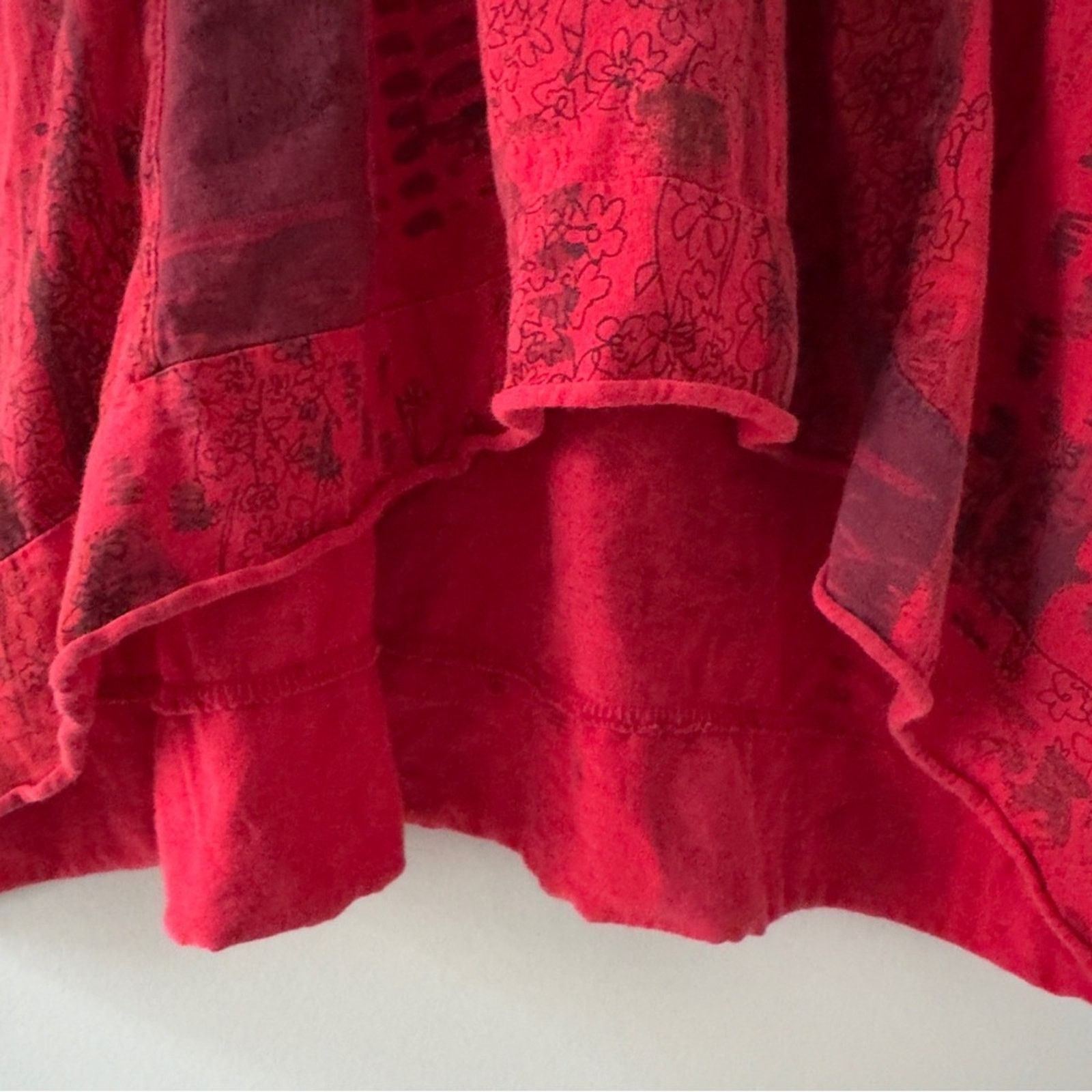 Vintage Vintage patchwork style button front Red babydoll Top Large Size L / US 10 / IT 46 - 6 Thumbnail