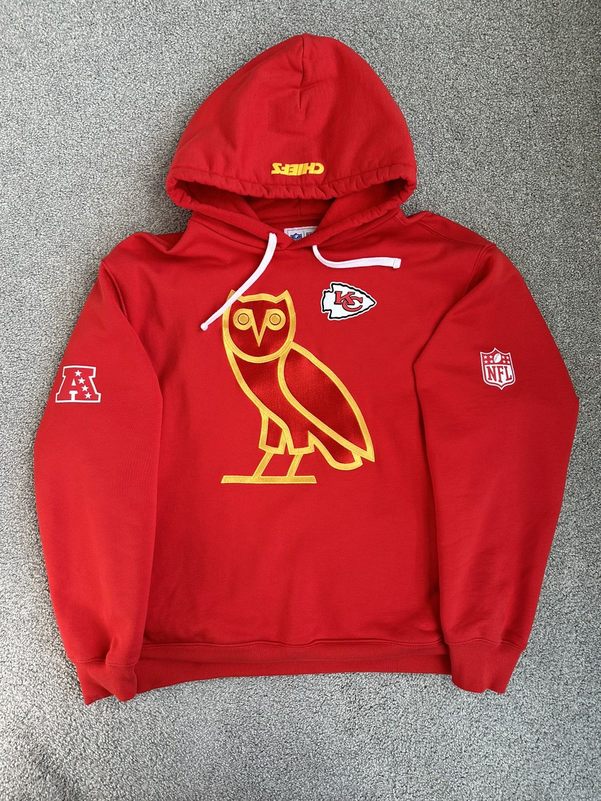 image of Ovo X Nfl Kansas City Chiefs OG Hoodie Size Large in Red, Men's