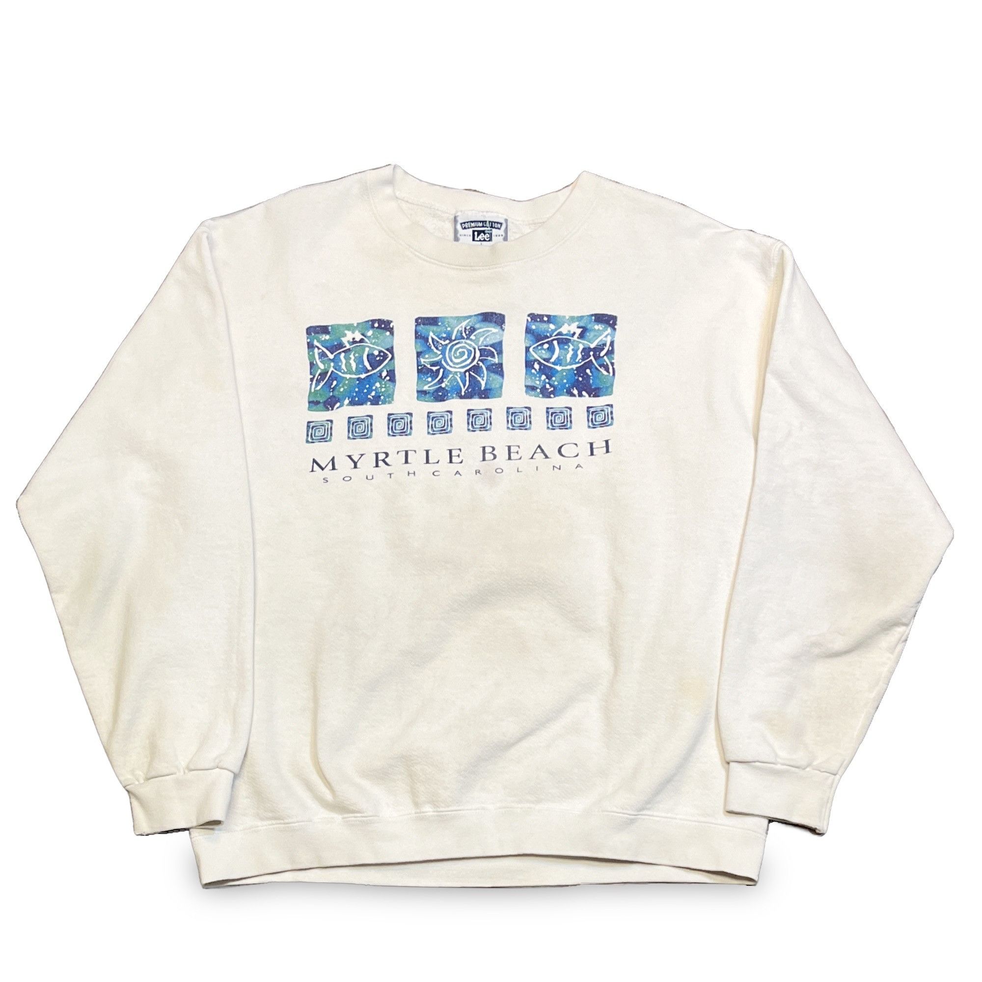 Vintage Vintage Lee Myrtle Beach White Crewneck Size US L / EU 52-54 / 3 - 1 Thumbnail