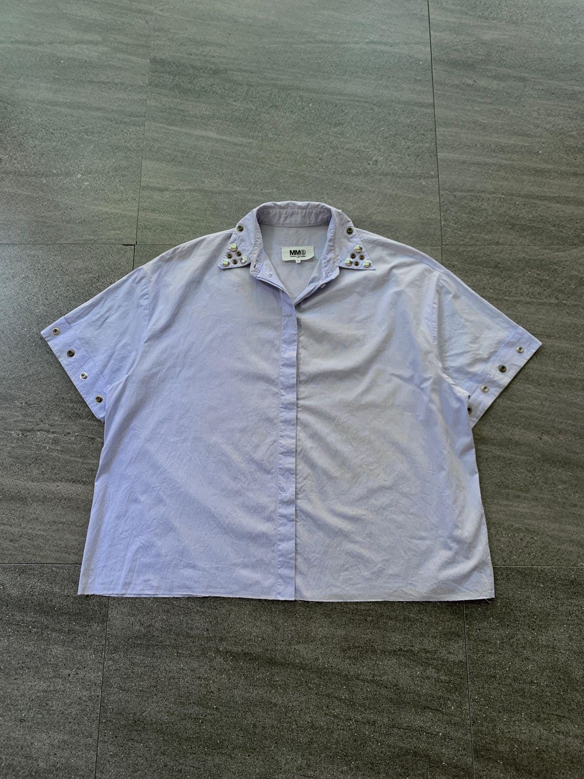 FREE TAX! MM6 Cropped Studed Striped Shirts