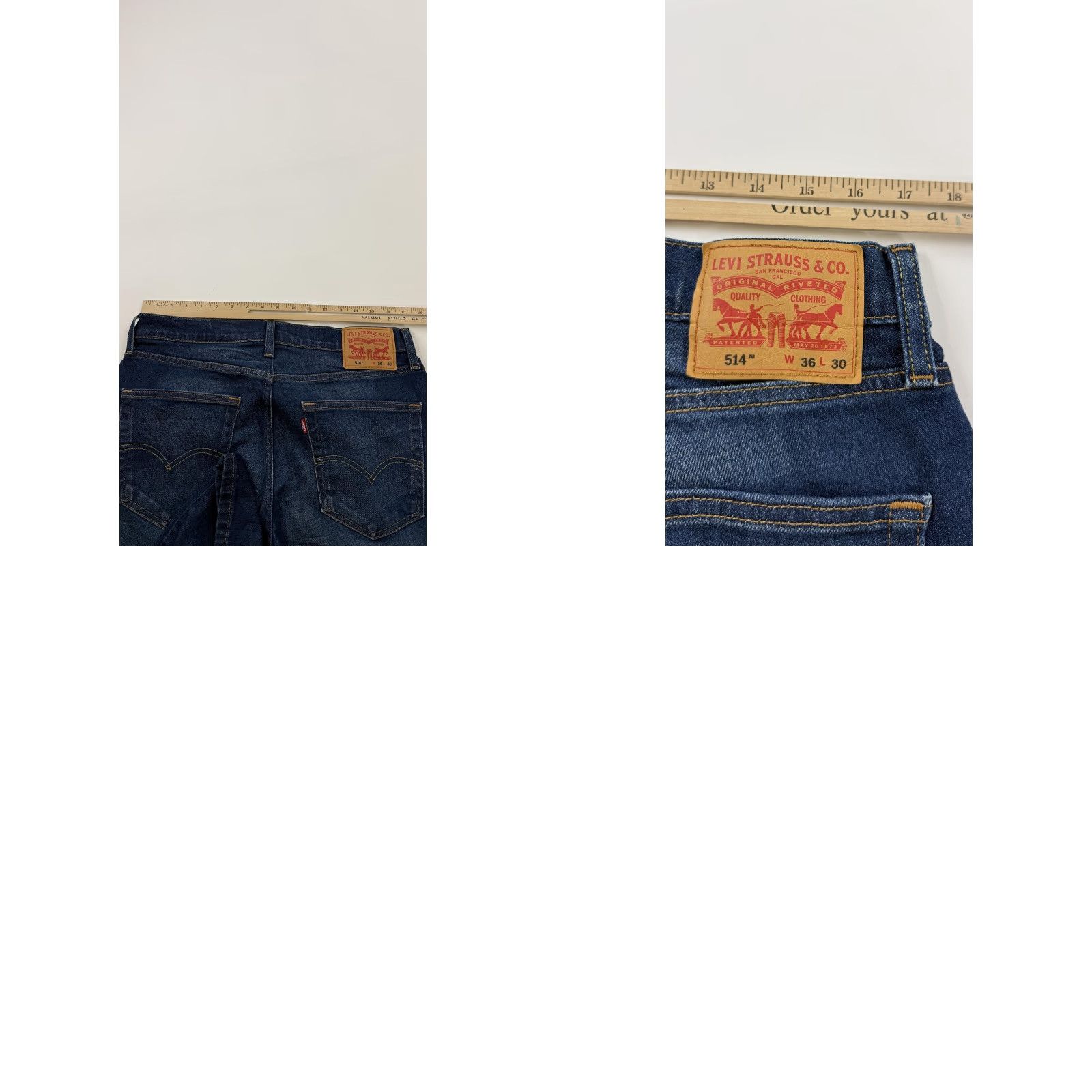 Levi's Levi's Jeans Mens 514 36x30 Blue Mid Rise WaterLess Straight Leg Denim Stretch Size US 36 / EU 52 - 8 Thumbnail