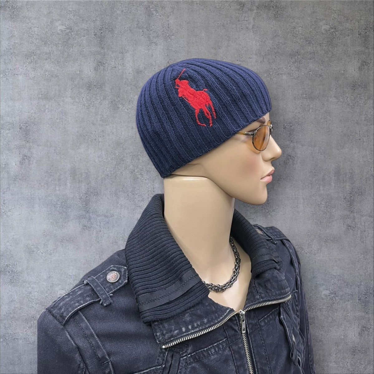 Polo Ralph Lauren 🔥Vintage 90’s Polo Ralph Lauren Big Red Pony Navy Beanie Size ONE SIZE - 2 Thumbnail