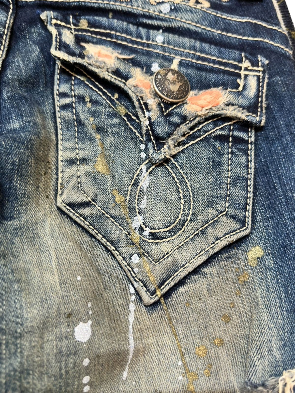 Hysteric Glamour Vintage Maraxia Flare Paint Splatter Mudwash Ripped Denim Size US 28 / EU 44 - 6 Thumbnail