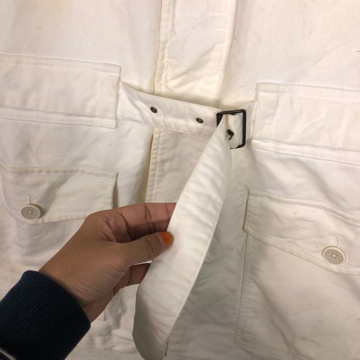 Japanese Brand 📌Vintage Biker Jacket Rich White Kenji Ito Comme Ca Size US L / EU 52-54 / 3 - 9 Thumbnail