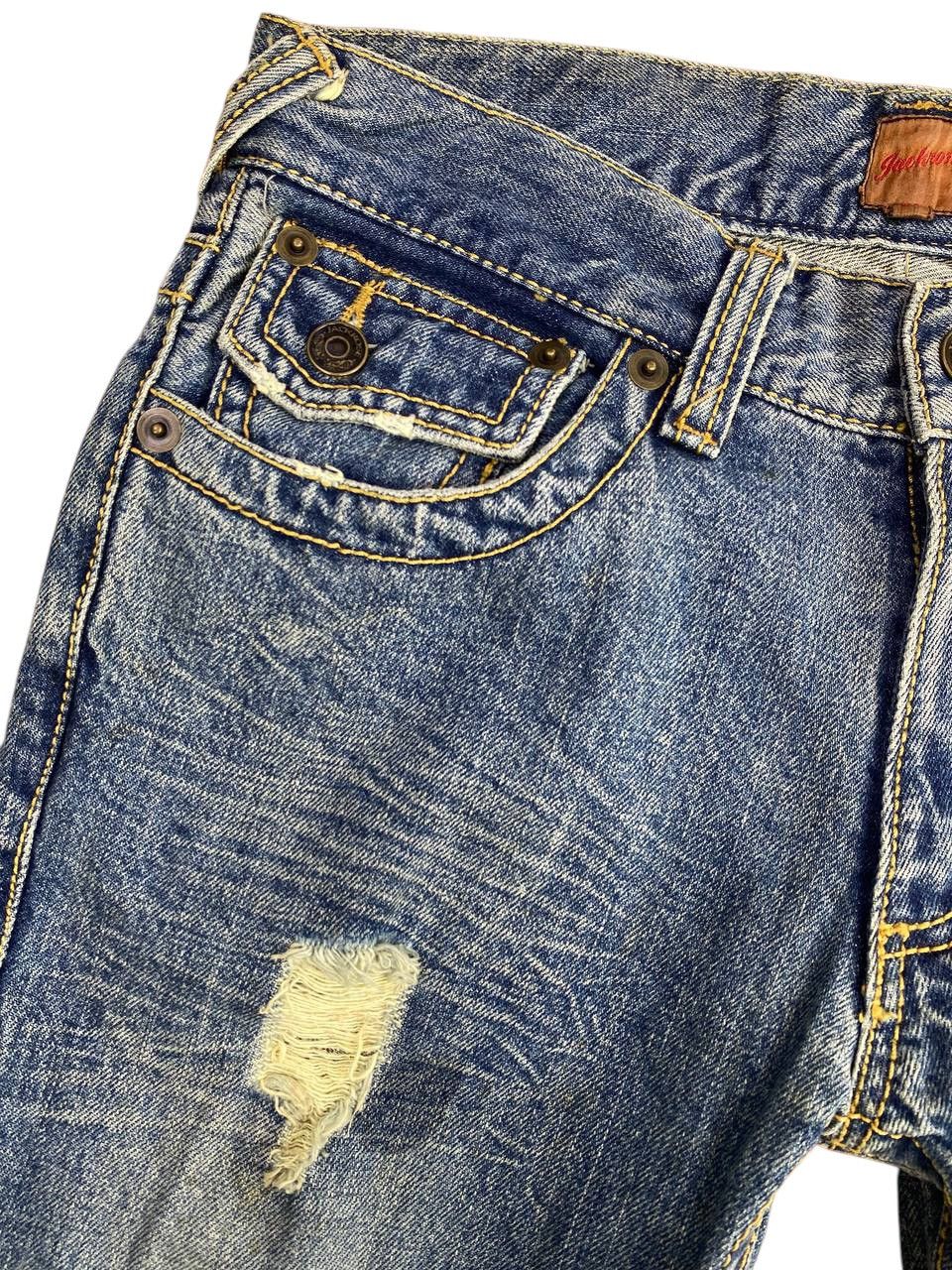 JACKROSE Y2K 2000’s Jackrose Mudwash Distressed Flare Jeans Size US 31 - 7 Thumbnail