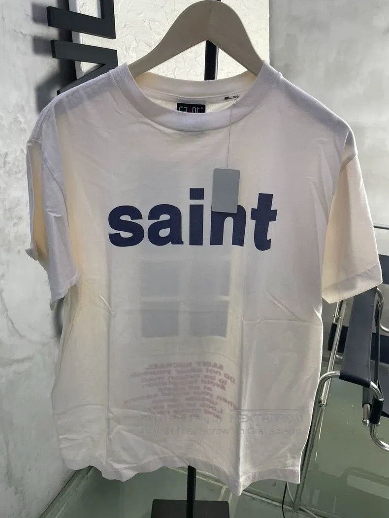 Saint Michael Saint Michael Letter off-white short-sleeve shirt Size US S / EU 44-46 / 1 - 1 Thumbnail