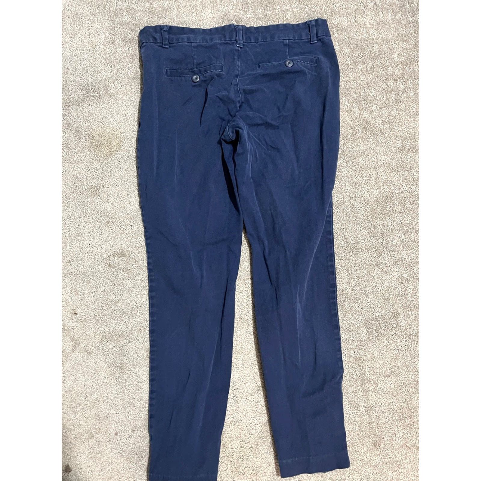 Gap GAP Women's Cropped Pants City Style Slim City Navy Blue 8 Cotton Blend 97% Cotton 3% Spandex Regular Size 30" / US 8 / IT 44 - 3 Thumbnail