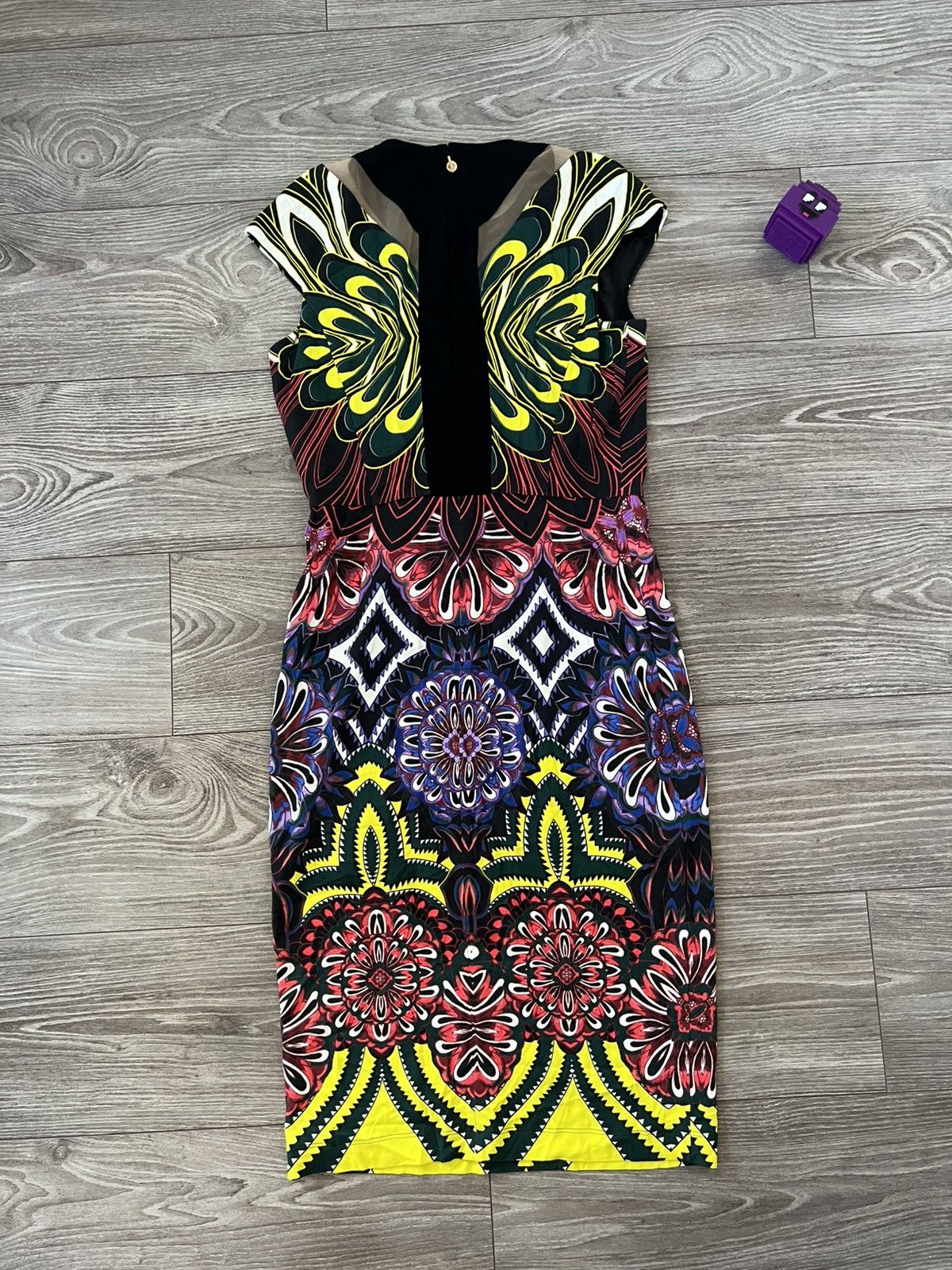 Designer ‼️JUST CAVALLI OPTICAL PRINTED KNEE LENGTH PENCIL DRESS Y2K‼️ Size M / US 6-8 / IT 42-44 - 23 Thumbnail