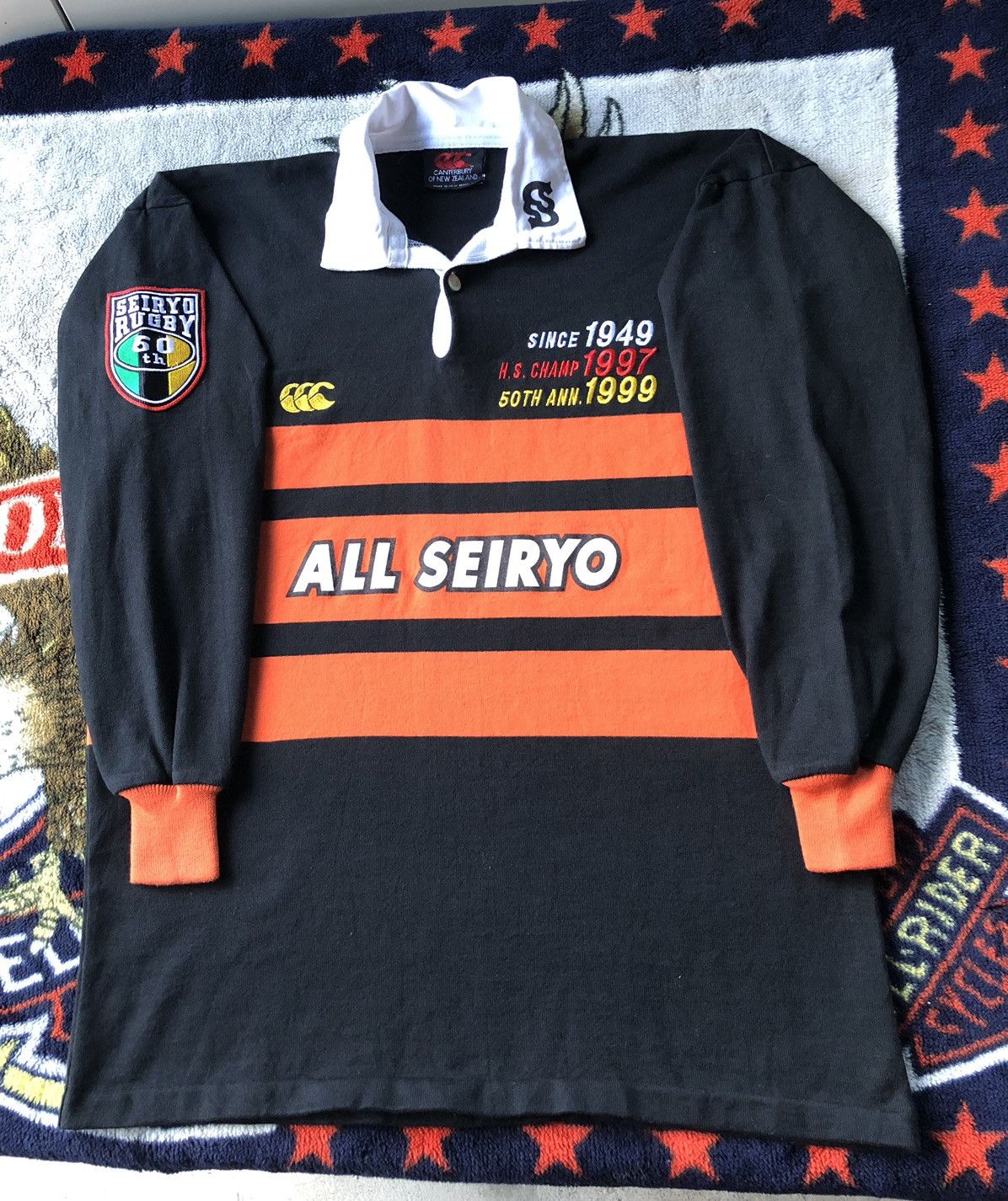 Canterbury of New Zealand Vintage 90's Canterbury Seiryo Rugby 50th Aniversary Sleeve Size US M / EU 48-50 / 2 - 1 Thumbnail