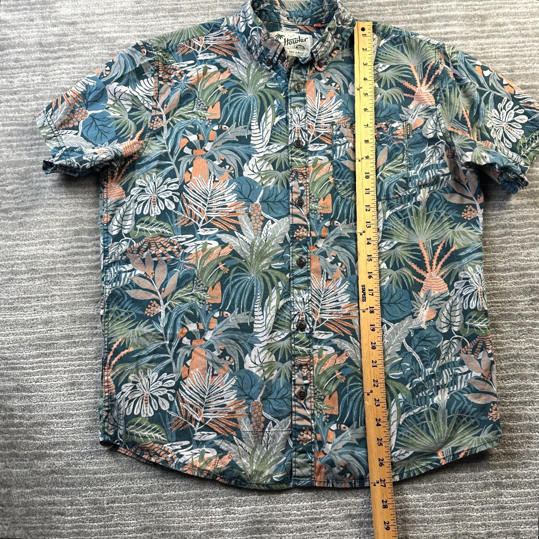 Howler Brothers Howler Brothers Shirt Mens Medium Green All Over Print Mansfield Button Up Western Size US M / EU 48-50 / 2 - 8 Thumbnail