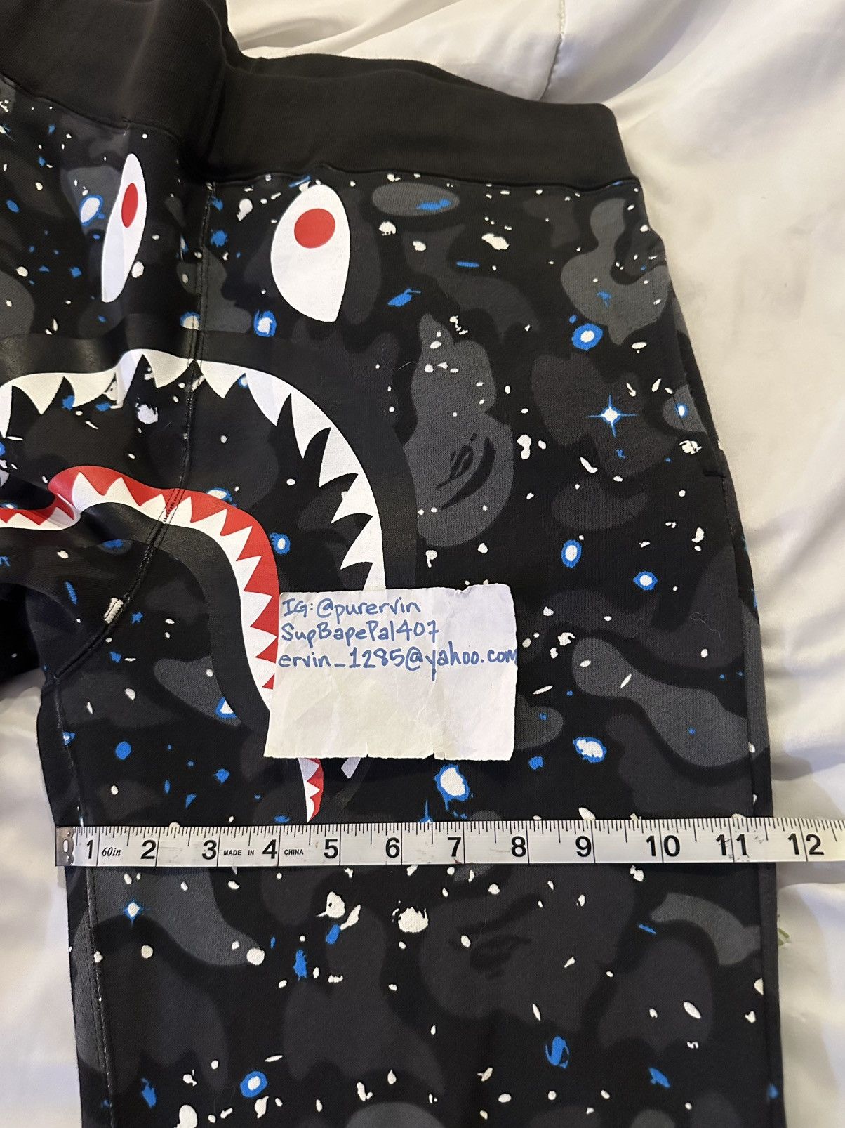 Bape Shark Sweatpants Space Camo Slim Fit XL Size US 36 / EU 52 - 9 Thumbnail