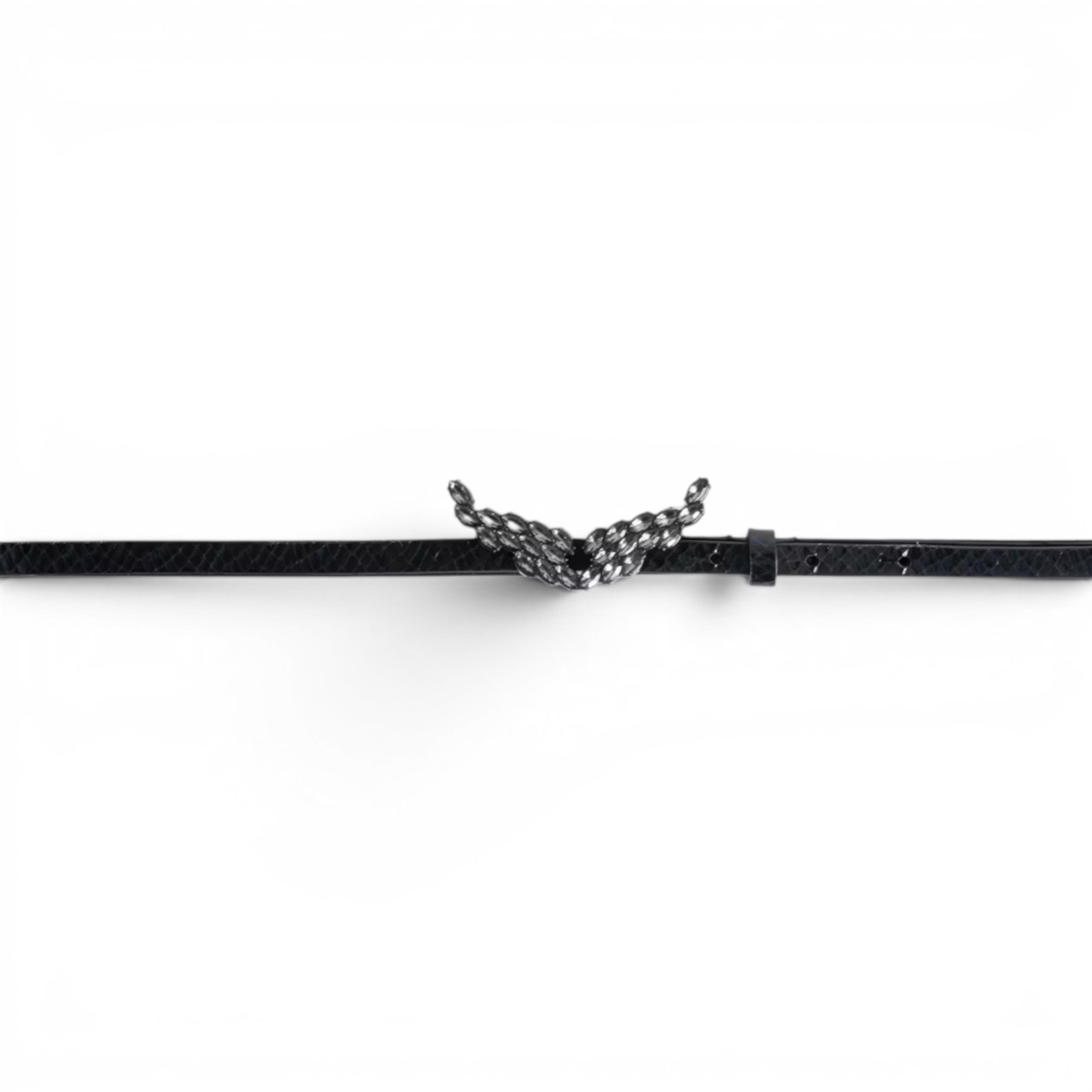 Zadig & Voltaire ZADIG & VOLTAIRE CRYSTAL LOGO LEATHER BELT Size ONE SIZE - 3 Thumbnail
