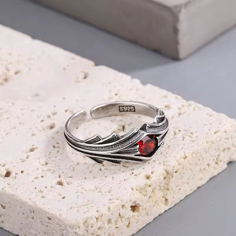 Jewelry Creative Red Zircon Rings Size ONE SIZE - 5 Thumbnail