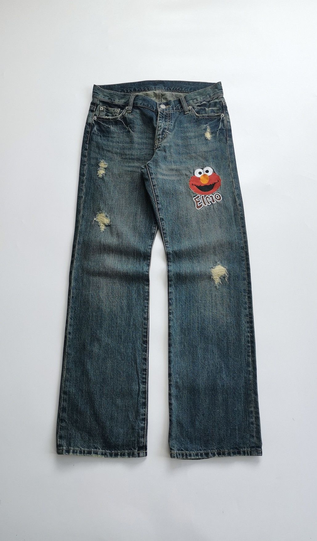 Vintage Vintage Y2K Elmo Sesame Street Denim Jeans Size US 30 / EU 46 - 3 Thumbnail