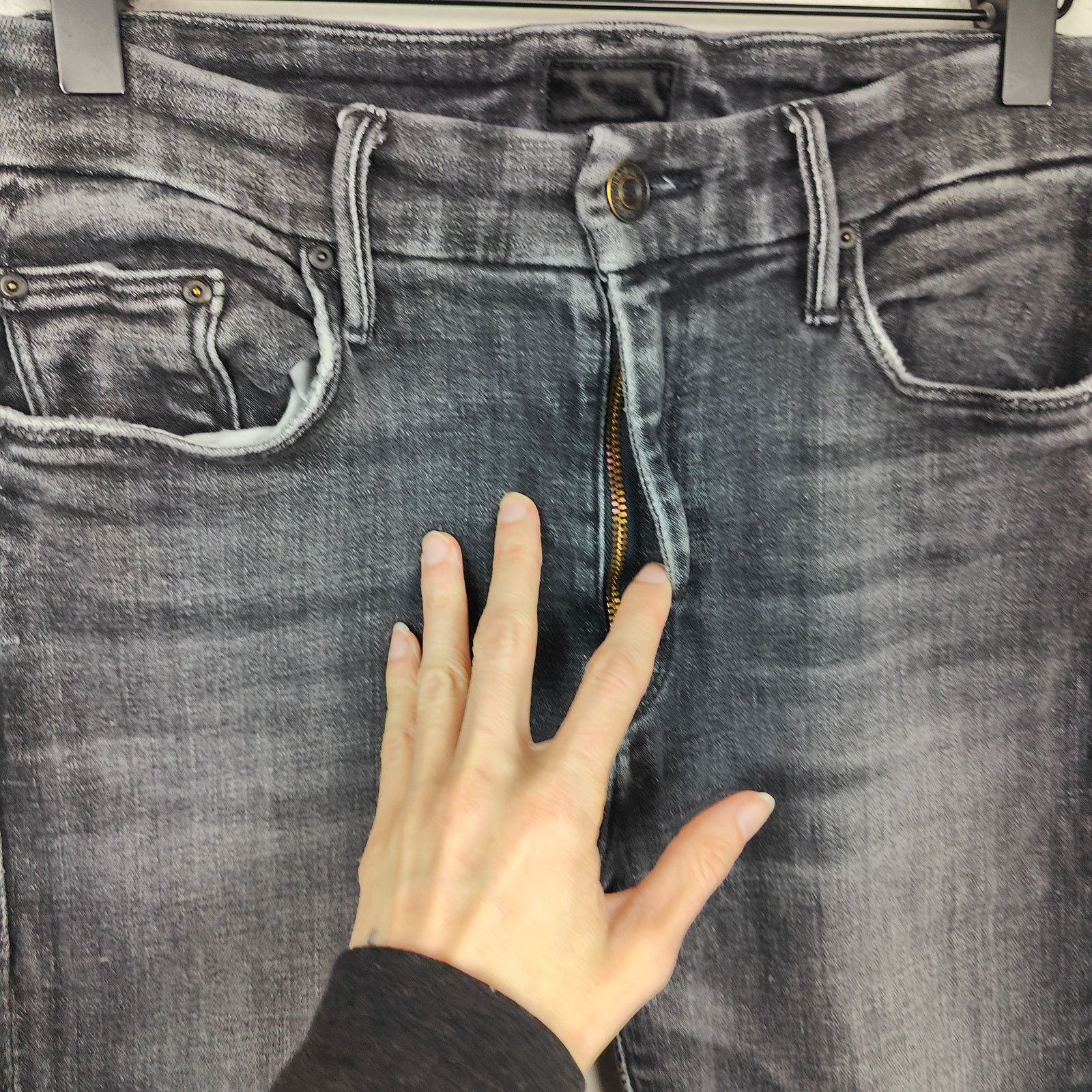 MOTHER Mother The Looker Ankle Fray Jeans Womens 27 Stargazing Size 27" / US 4 / IT 40 - 3 Thumbnail
