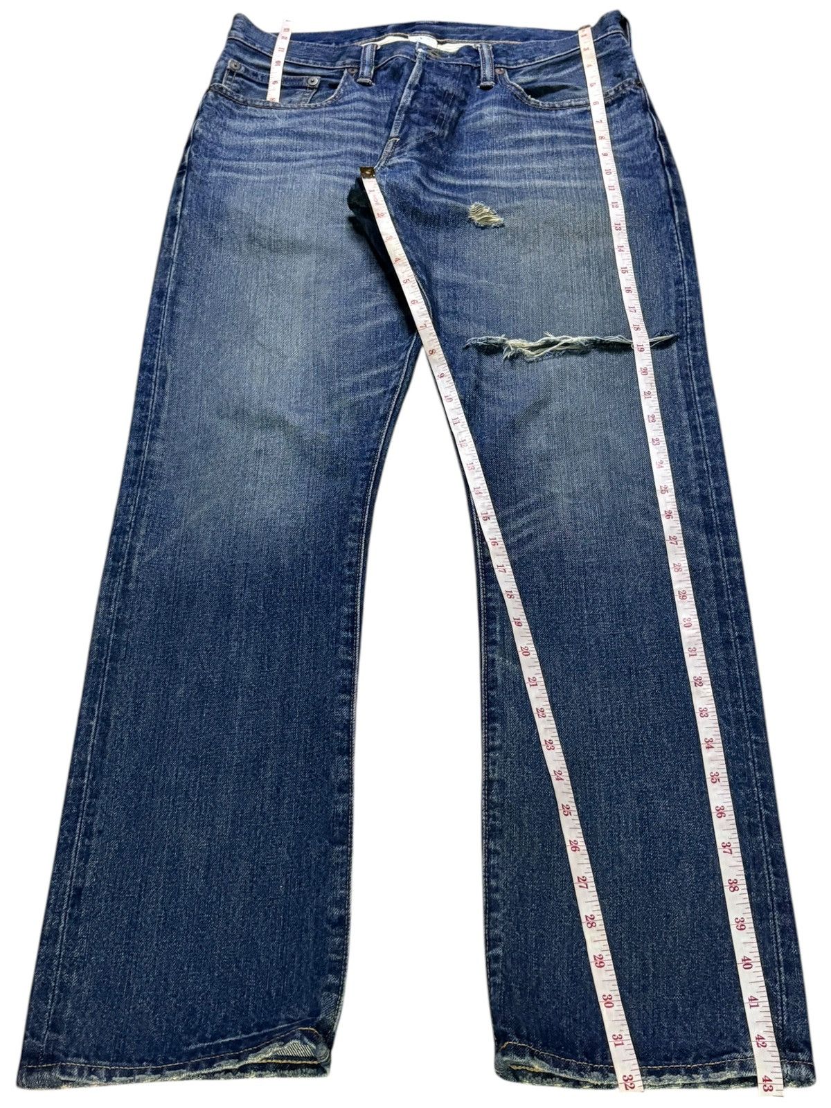 Japanese Brand Vintage Japanese Brand Mud Wash Distressed Ripped Jeans Size US 30 / EU 46 - 13 Thumbnail