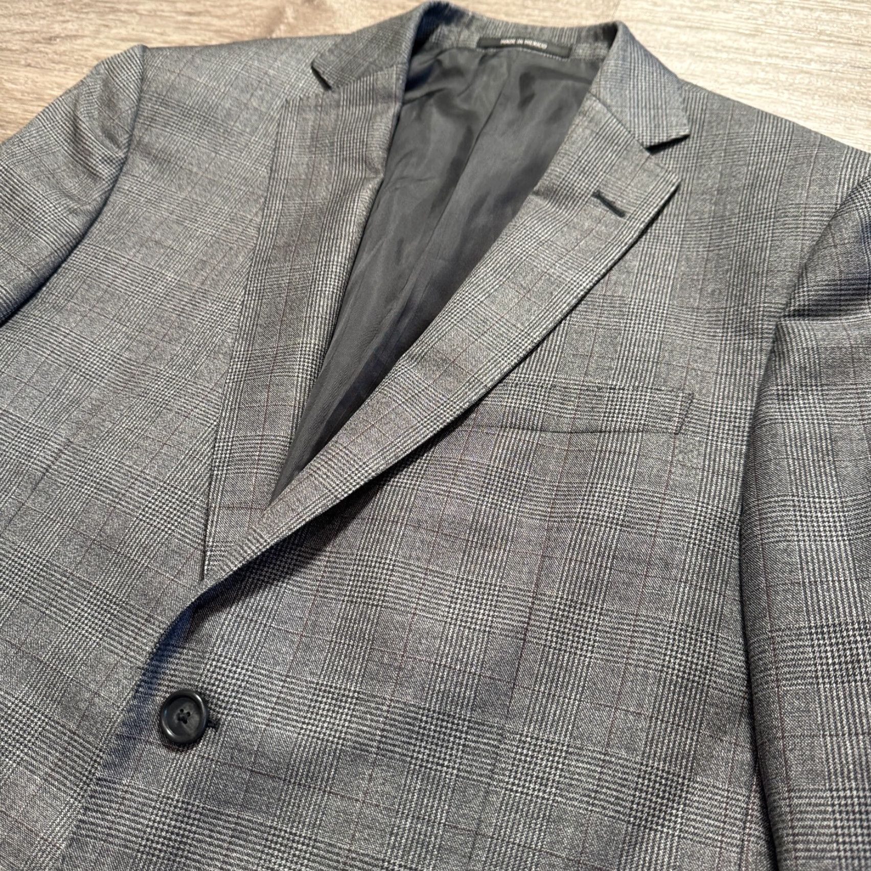 Ermenegildo Zegna Zegna Blazer Mens 41 Gray Plaid Wool Sport Coat Jacket Size 42R - 2 Thumbnail