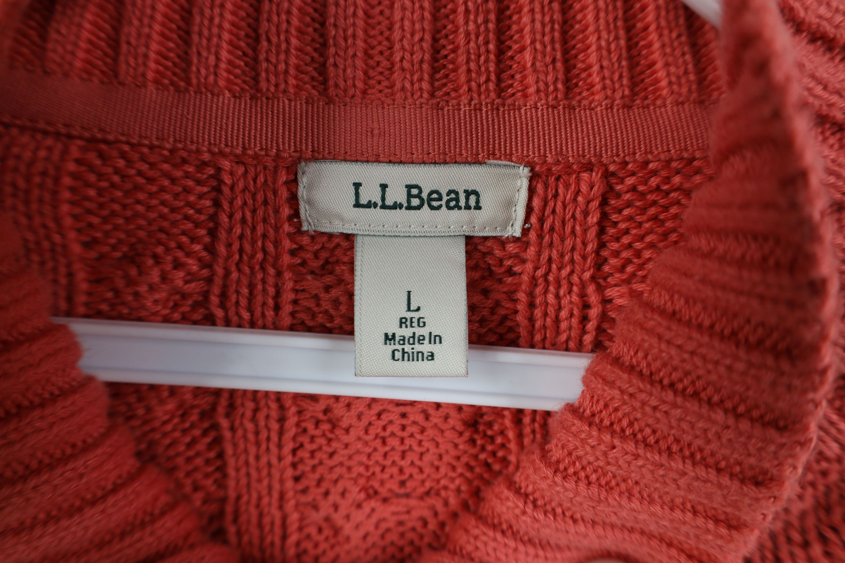 L.L. Bean Vintage Y2K LL Bean Knit Fisherman Zip Sweater Salmon Pink Size L / US 10 / IT 46 - 6 Thumbnail