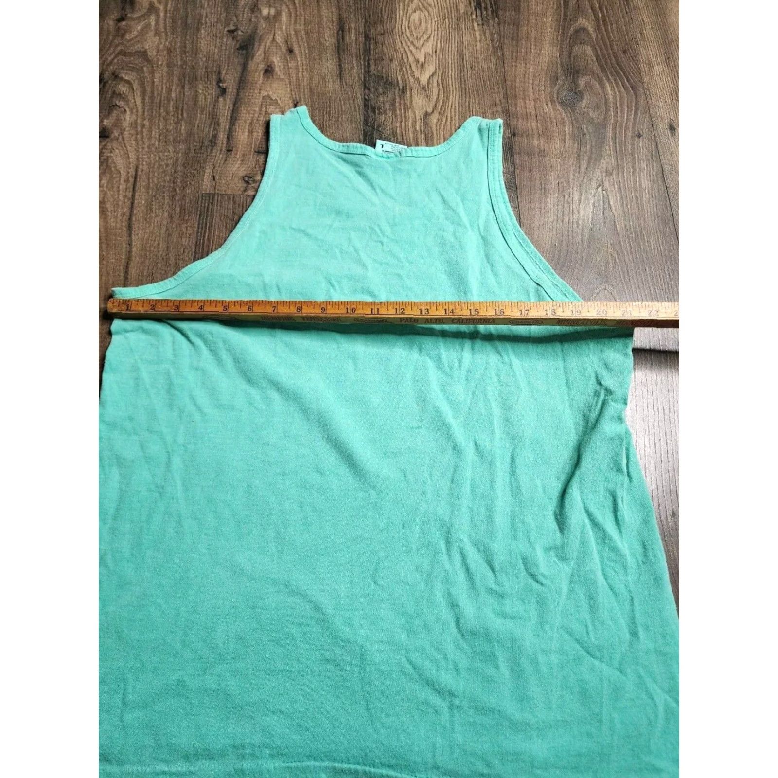 Anvil VINTAGE Anvil Mens Green Embroidered Champ Tank Top T Shirt Distressed 90s Cotton Size US L / EU 52-54 / 3 - 3 Thumbnail