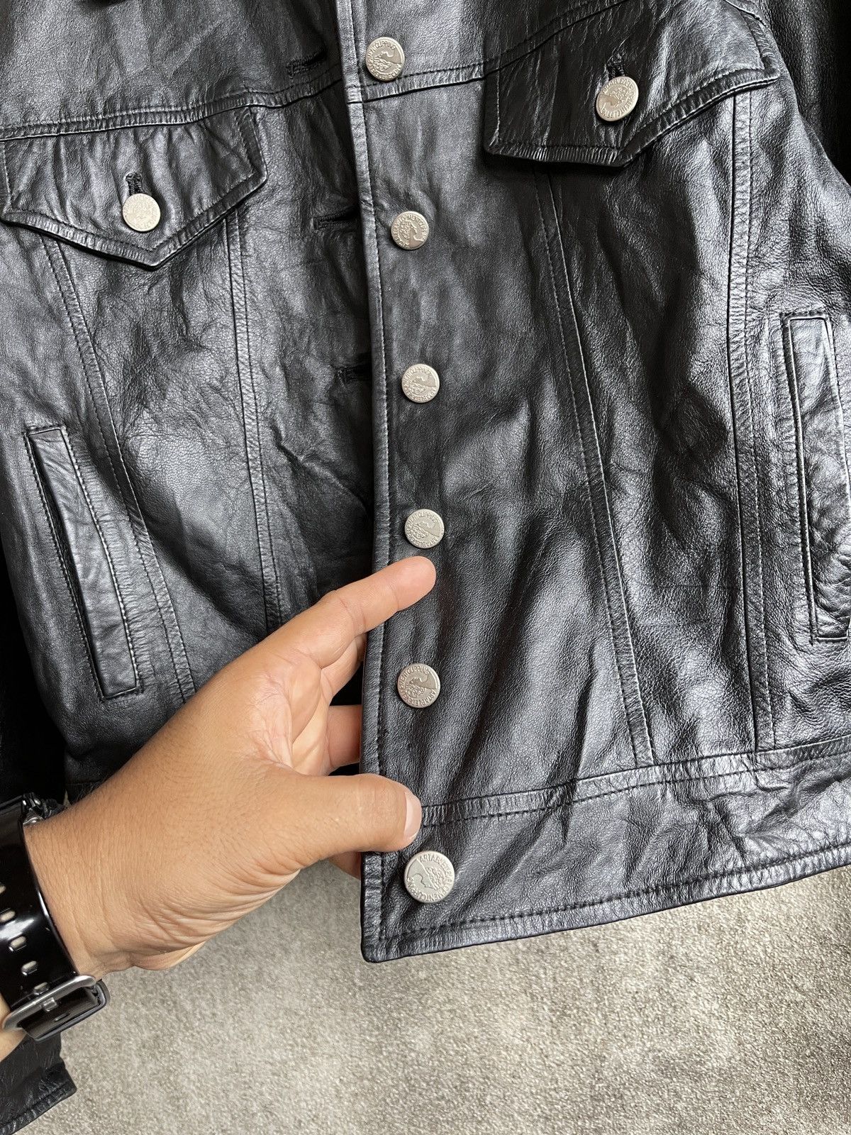 Japanese Brand Rare🔥Vintage ART ABLE Trucker Leather Jacket Size US S / EU 44-46 / 1 - 10 Thumbnail