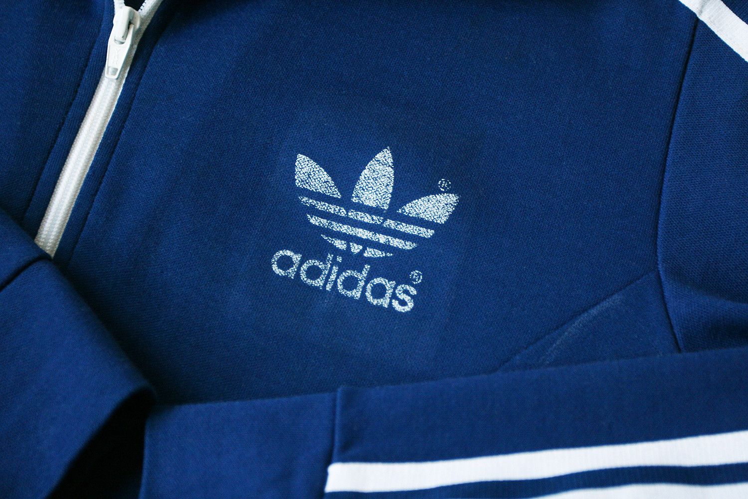 Adidas Vintage 1970s Adidas Blue Track Jacket Top M Size US M / EU 48-50 / 2 - 3 Thumbnail