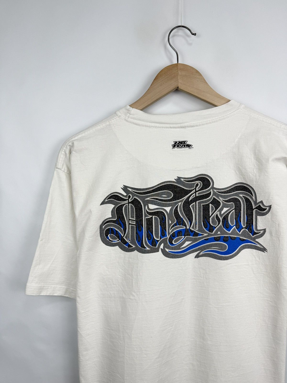 No Fear 🇺🇸💀 Vintage 90s No Fear Blue Fire Y2K T-Shirt Rare Retro Size US XL / EU 56 / 4 - 4 Thumbnail