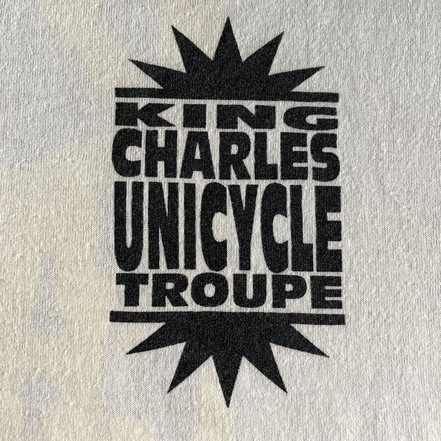 Vintage VINTAGE Screen Stars T-Shirt Mens Large White 50/50 Graphic Print King Charles Unicycle Troupe Sports Vintage Mens Size US L / EU 52-54 / 3 - 4 Thumbnail