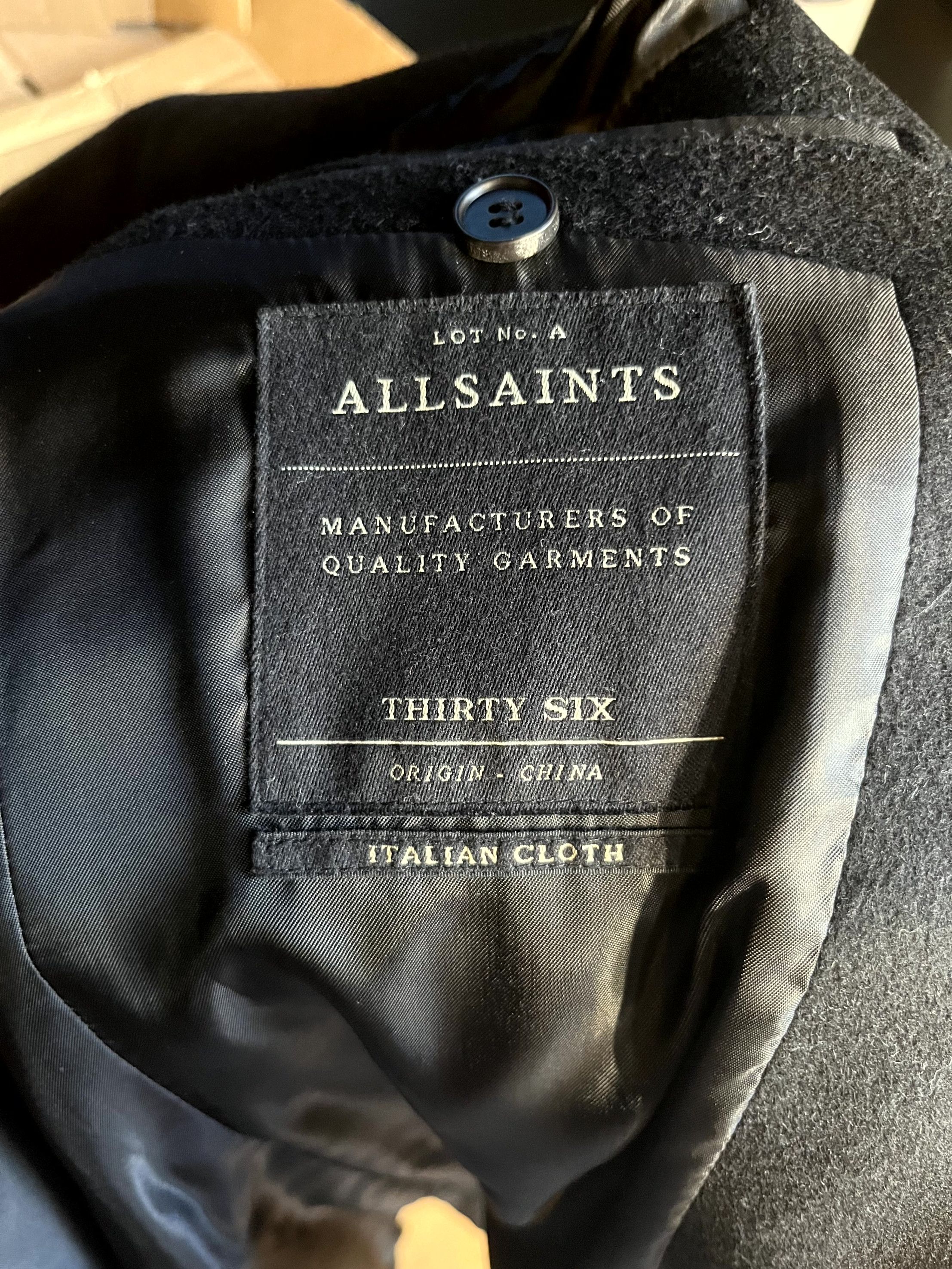 Allsaints Allsaints Black Wool Coat Size US S / EU 44-46 / 1 - 3 Thumbnail
