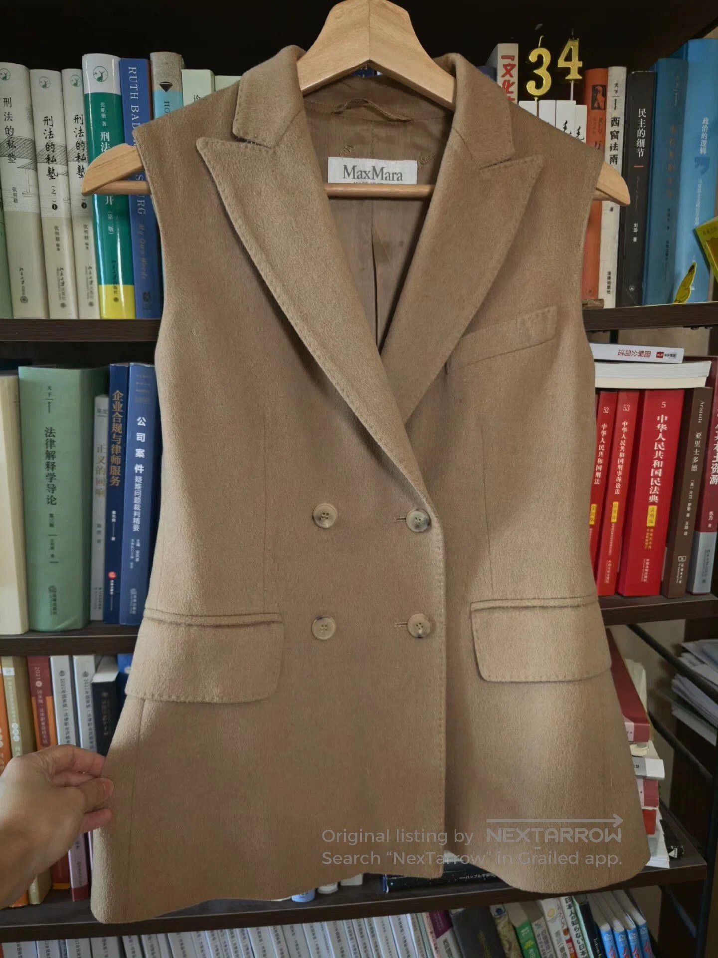 maxmara camel wool vest for winter.