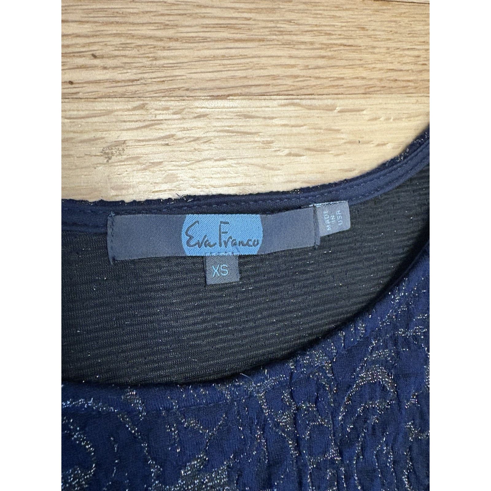 Anthropologie Anthropologie Eva Franco Shimmering Peplum Top Size XS Navy Size XS / US 0-2 / IT 36-38 - 3 Thumbnail