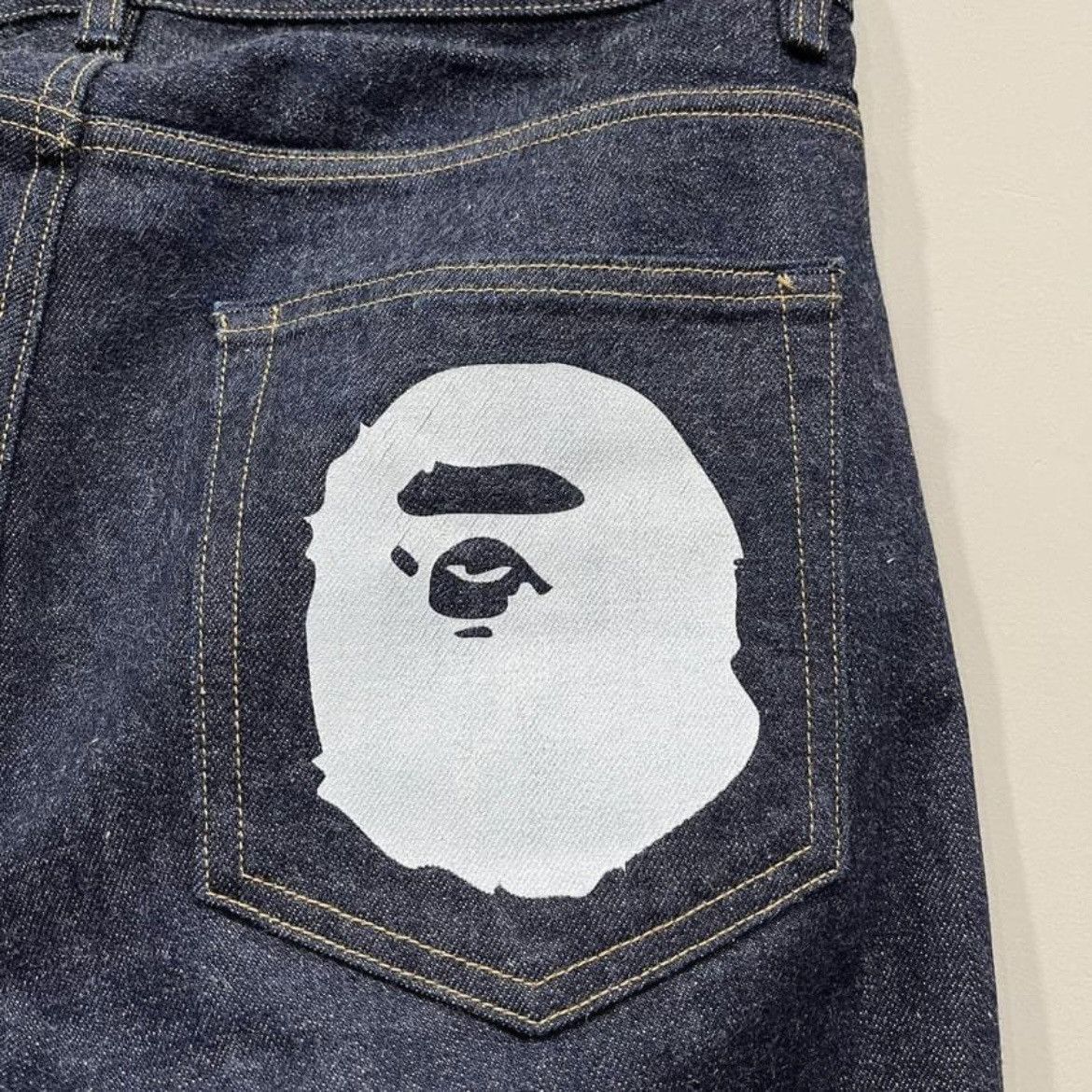 image of Bape Ape Head Denim in Indigo, Men's (Size 33)